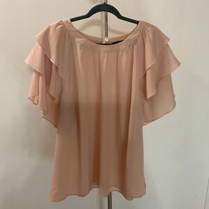 ELOQUII Peach Ruffle Blouse Relaxed fit Size 22